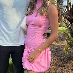 Pink mini bubble dress